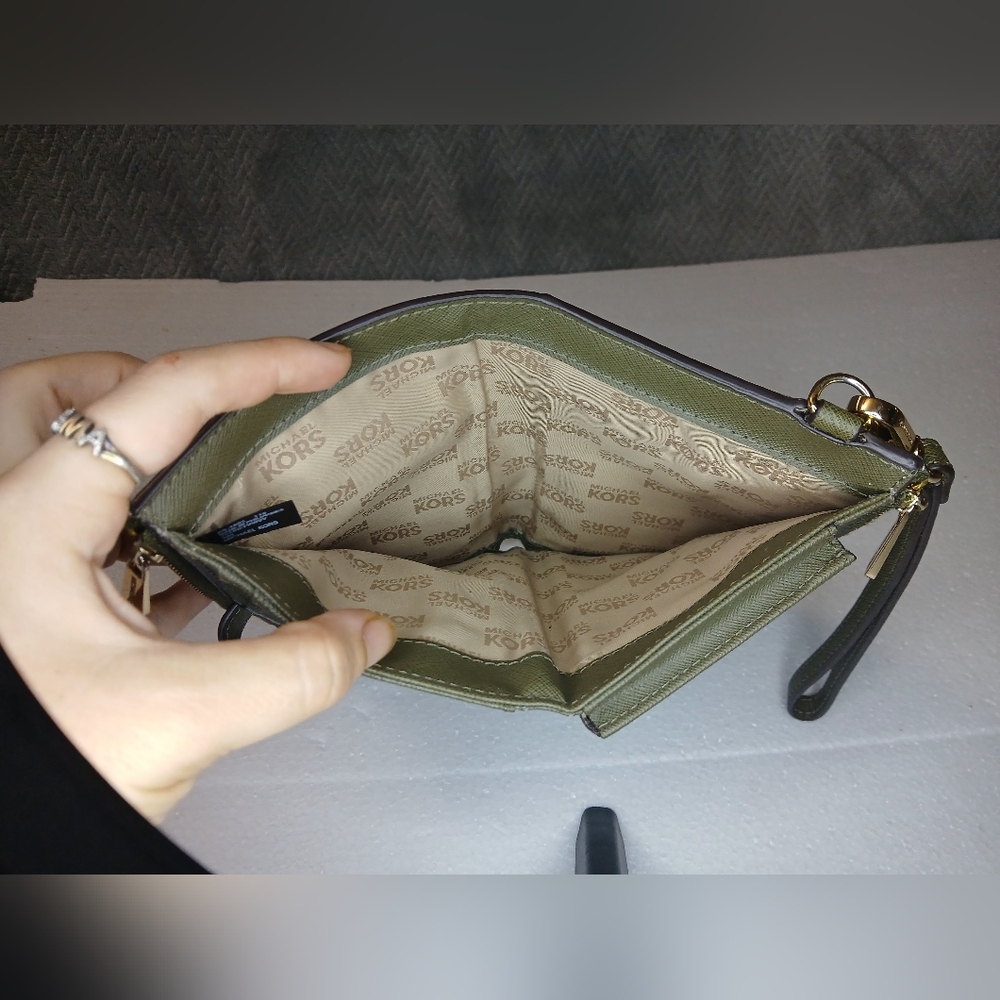Michael Kors Jet Set Travel Double Wristlet Wallet Palm Leaf Monstera Leaf - Picture 11 of 11